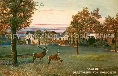 AK / Ansichtskarte Saalburg_Taunus Praetorium von Nordosten Kuenstlerkarte Feldpost Saalburg Taunus