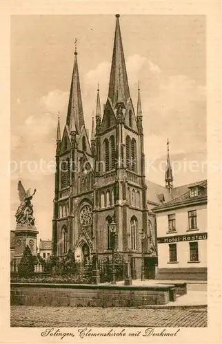AK / Ansichtskarte Solingen Clemenskirche mit Denkmal Solingen