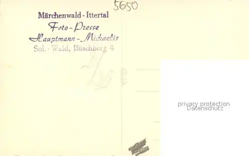 AK / Ansichtskarte Wald_Solingen Maerchenwald Ittertal Busparkplatz Wald Solingen