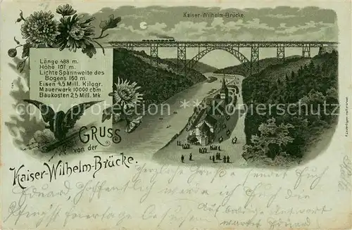 AK / Ansichtskarte Kaiser Wilhem Bruecke_Remscheid Bruecke Mondschein Litho 
