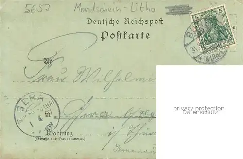 AK / Ansichtskarte Kaiser Wilhem Bruecke_Remscheid Bruecke Mondschein Litho 