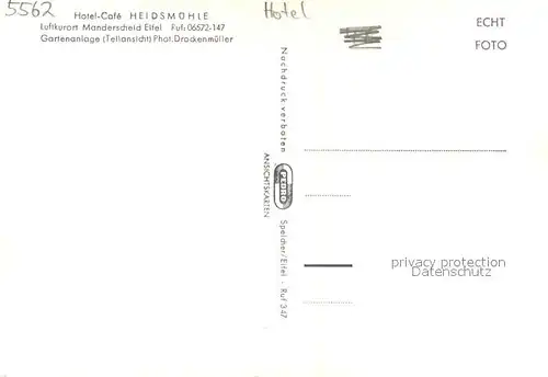AK / Ansichtskarte Manderscheid_Eifel Hotel Cafe Heidsmuehle Manderscheid Eifel