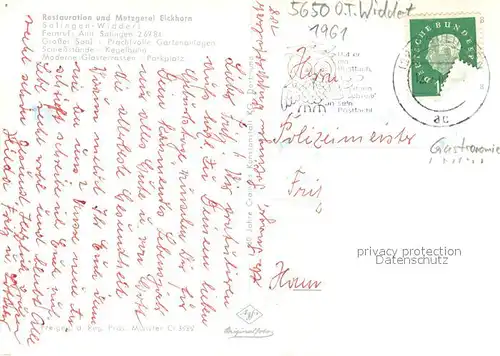 AK / Ansichtskarte Widdert Fliegeraufnahme Restaurant und Metzgerei Eickhorn Widdert