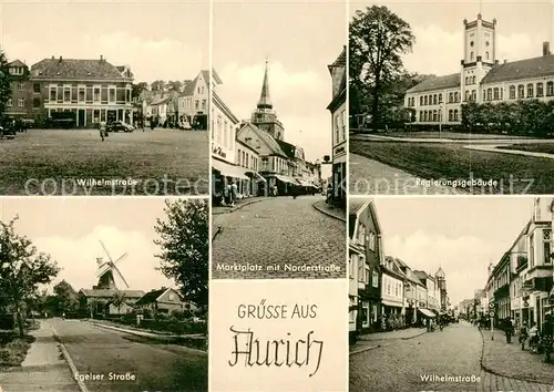 AK / Ansichtskarte Aurich_Ostfriesland Regierungsgebaeude Wilhelmstrasse Marktplatz Aurich_Ostfriesland