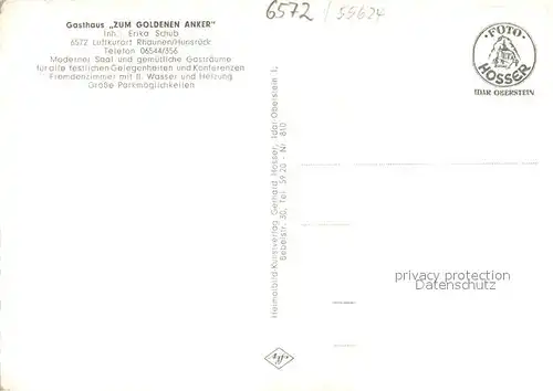 AK / Ansichtskarte Rhaunen_Hunsrueck Totalansicht und Gasthaus Zum Goldenen Anker Rhaunen Hunsrueck