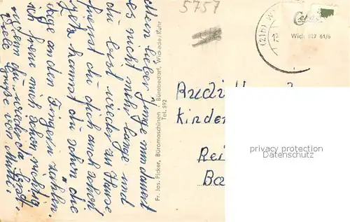 AK / Ansichtskarte Wickede_Ruhr Hauptstrasse Marktplatz Gerkenschule am Hoevel Engelhardschule mit Kirche Wickede Ruhr