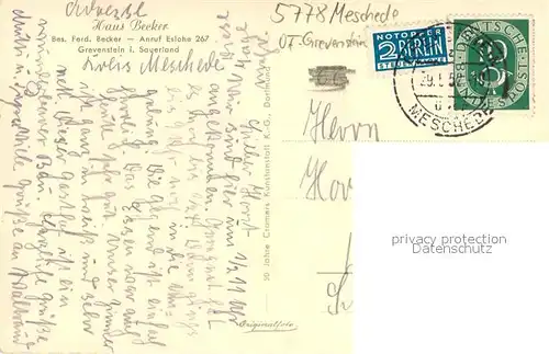 AK / Ansichtskarte Grevenstein Panorama Haus Becker Grevenstein