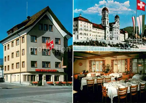 AK / Ansichtskarte Einsiedeln_SZ Hotel National Restaurant Kloster Einsiedeln SZ