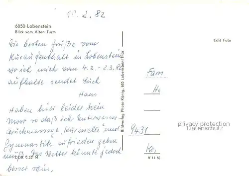 AK / Ansichtskarte Bad_Lobenstein_Thueringen Blick vom Alten Turm Bad_Lobenstein_Thueringen