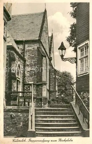 AK / Ansichtskarte Guetersloh Treppenaufgang zum Kirchplatz Guetersloh