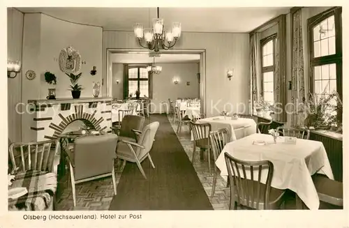 AK / Ansichtskarte Olsberg_Sauerland Hotel zur Post Kaminzimmer Olsberg_Sauerland