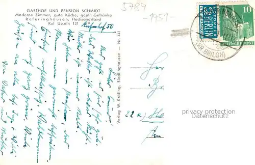 AK / Ansichtskarte Referinghausen Gasthof Pension Schmidt Panorama Referinghausen