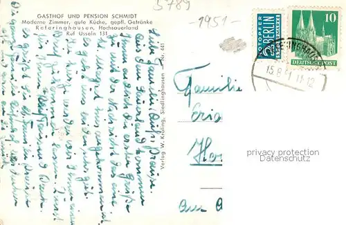 AK / Ansichtskarte Referinghausen Ortsansicht Gasthof Pension Schmidt Referinghausen