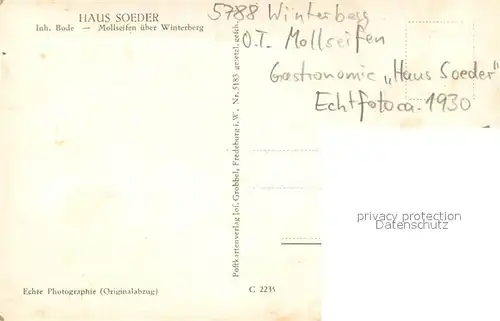 AK / Ansichtskarte Mollseifen Haus Soeder Mollseifen