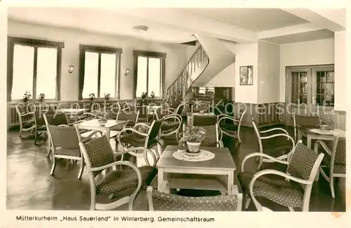 AK / Ansichtskarte Winterberg_Hochsauerland Muetterkurheim Haus Sauerland Gemeinschaftsraum Winterberg_Hochsauerland