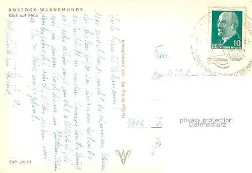 AK / Ansichtskarte Warnemuende_Ostseebad Blick auf die Mole Warnemuende_Ostseebad