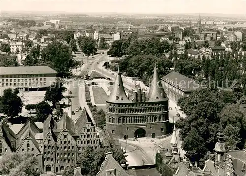 AK / Ansichtskarte Luebeck Stadtpanorama mit Holstentor Luebeck