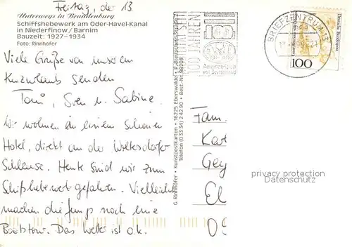 AK / Ansichtskarte Niederfinow Schiffshebewerk Niederfinow