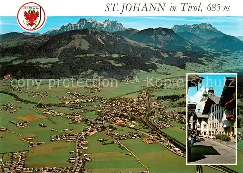 AK / Ansichtskarte St_Johann_Tirol mit Loferer und Leoganger Steinberge Ortsmotiv Zentrum St_Johann_Tirol