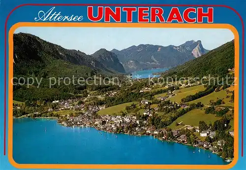 AK / Ansichtskarte Unterach_Attersee Alpenpanorama Fliegeraufnahme Unterach Attersee