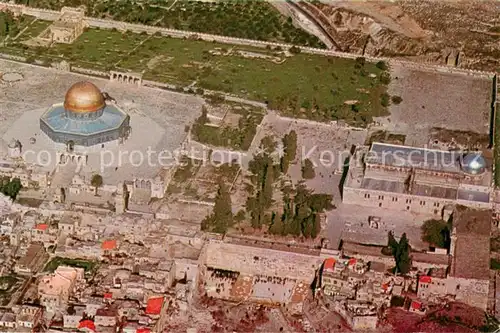 AK / Ansichtskarte Jerusalem_Yerushalayim Aerial view of Temple Mount Dome of the Rock El Aksa Mosque Jerusalem_Yerushalayim