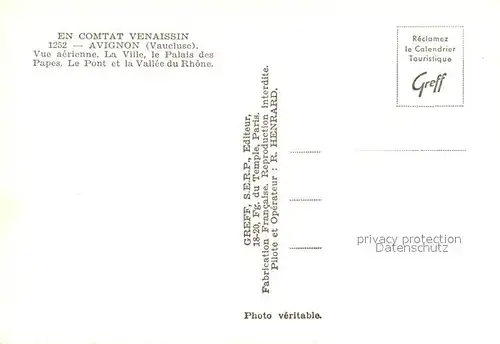 AK / Ansichtskarte Avignon_Vaucluse La ville Palais des Papes Pont et Vallee du Rhone vue aerienne Avignon Vaucluse
