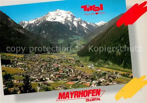 AK / Ansichtskarte Mayrhofen_Zillertal Panorama Blick auf Gruenberg Zillertaler Alpen Mayrhofen_Zillertal