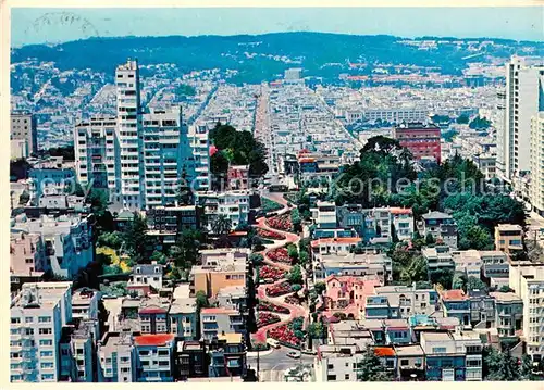 AK / Ansichtskarte San_Francisco_California Lombard Street aerial view 