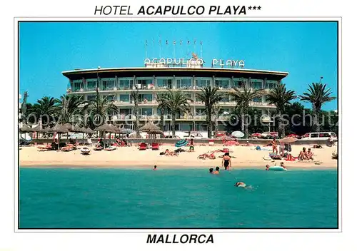 AK / Ansichtskarte Playa_de_Palma_Mallorca Hotel Acapulco Playa Ansicht vom Meer aus Playa_de_Palma_Mallorca