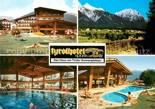 AK / Ansichtskarte Obsteig_Tirol Tyrolhotel Haus am Tiroler Sonnenplateau Swimming Pool Hallenbad Alpen Obsteig_Tirol