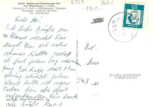 AK / Ansichtskarte Ebernburg Hotel Restaurant Ebernburger Hof Aussenansicht Ebernburg