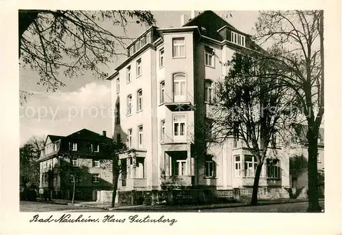 AK / Ansichtskarte Bad_Nauheim Haus Gutenberg Bad_Nauheim
