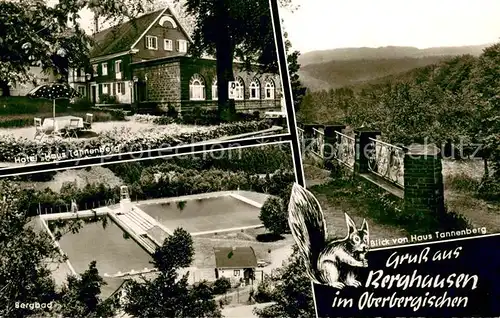 AK / Ansichtskarte Berghausen_Morsbach Hotel Cafe Haus Tannenberg mit Bergbad Berghausen Morsbach