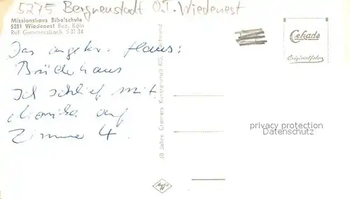 AK / Ansichtskarte Bergneustadt Missionshaus Bibelschule Bergneustadt