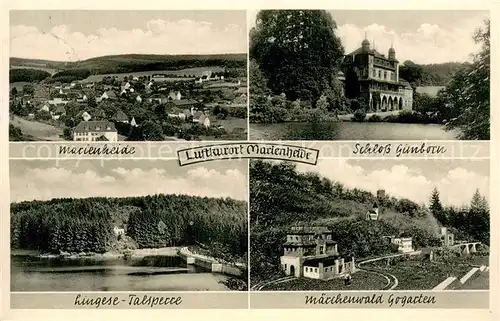 AK / Ansichtskarte Marienheide Schloss Gimborn Maerchenwald Gogarten Lingese Talsperre Marienheide
