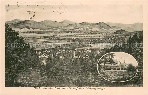 AK / Ansichtskarte Bonn_Rhein Blick vom Hotel Pension Casselruhe auf das Siebengebierge mit Hotel Pension Bonn_Rhein