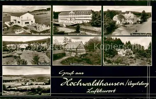 AK / Ansichtskarte Hochwaldhausen_Ilbeshausen Teufelsmuehle Genesungsheim Pension Stirn Heuser Parkanlage Pension Heuchert Pension Felsenmeer Hochwaldhausen