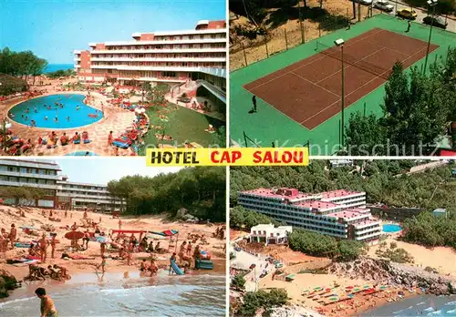 AK / Ansichtskarte Salou Hotel Cap Salou Swimming Pool Tennis Strand Fliegeraufnahme Salou