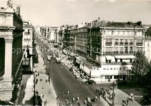 AK / Ansichtskarte Marseille_Bouches du Rhone La Canebiere dans le lointoin Eglise Saint Vincent de Paul Marseille