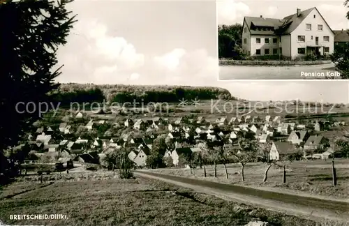 AK / Ansichtskarte Breitscheid_Hessen Totalansicht und Pension Kolb Breitscheid Hessen