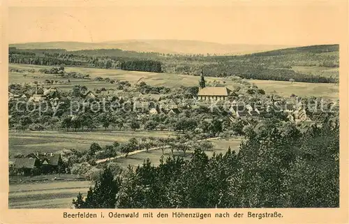 AK / Ansichtskarte Beerfelden_Odenwald Gesamtansicht mit den Hoehenzuegen nach d. Bergstr. Beerfelden Odenwald