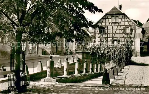 AK / Ansichtskarte Beerfelden_Odenwald Muemlingquelle Fachwerkhaus Beerfelden Odenwald