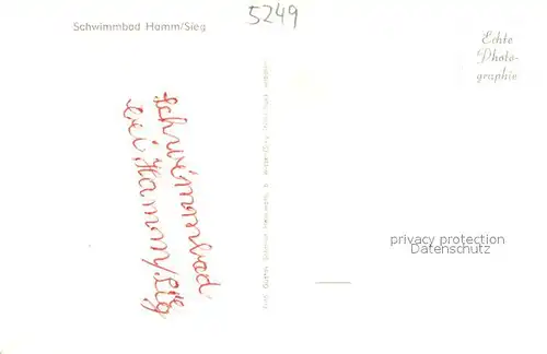 AK / Ansichtskarte Hamm_Sieg Schwimmbad Hamm_Sieg