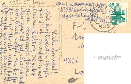 AK / Ansichtskarte Loope Schloss Ehreshoven Aggerpartie Langenfeld Aggertalklinik Loope