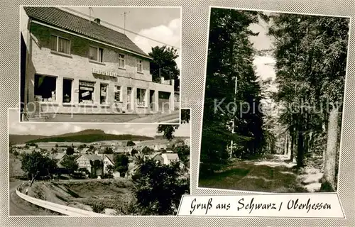 AK / Ansichtskarte Schwarz_Alsfeld Centra Lebensmittel Geschaeft und Teilansicht Schwarz Alsfeld