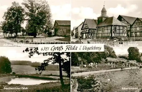 AK / Ansichtskarte Feldatal Gross Felda Dautzenroeder Teich Schwimmbad Kestrich Feldatal