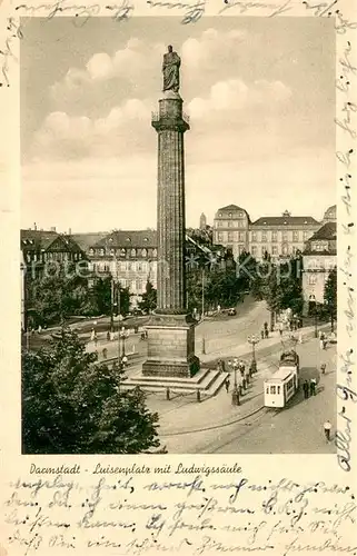 AK / Ansichtskarte Darmstadt Luisenplatz mit Ludwigssaeule Darmstadt