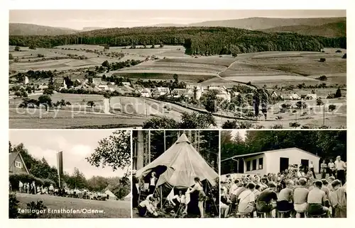 AK / Ansichtskarte Ernsthofen_Odenwald Gesamtansicht und Zeltlager Ernsthofen_Odenwald