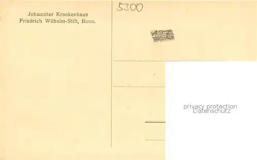 AK / Ansichtskarte Bonn_Rhein Johanniter Krankenhaus Friedrich Wilhelm Stift Bonn_Rhein