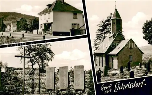 AK / Ansichtskarte Eichelsdorf_Hessen Kirche und Teilansichten Eichelsdorf Hessen